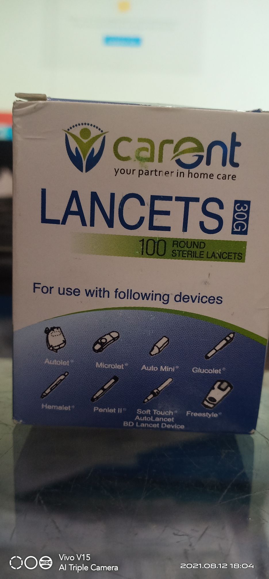Carent Round Sterile Lancets 30G