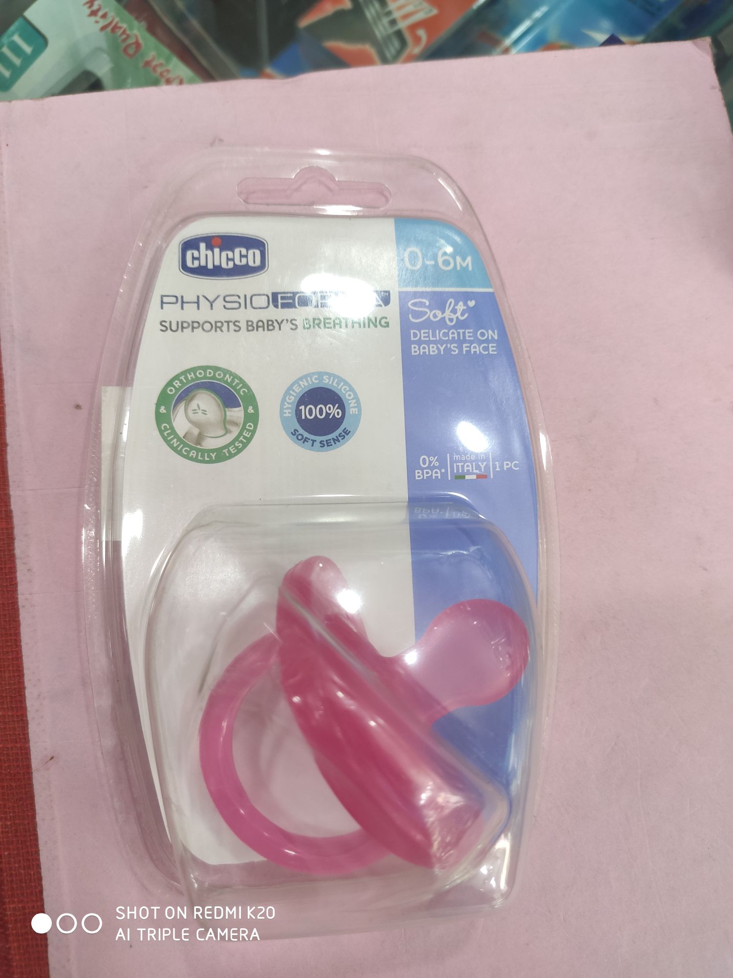 Chicco Physio Soft Silicone 0 to 6 Months Soother Pink
