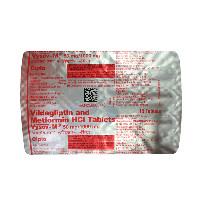 Vysov-M 50mg/1000mg Tablet