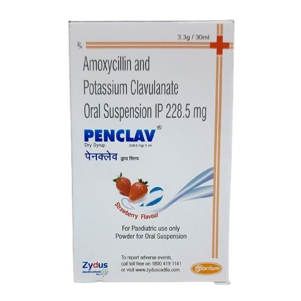 Penclav 228.5mg Dry Syrup Strawberry
