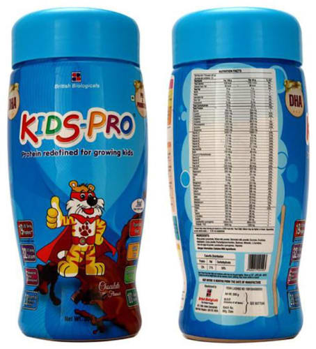 Kids-Pro Protein with DHA, Pre & Probiotics | For Growing Children | Flavour Chocolate Powder