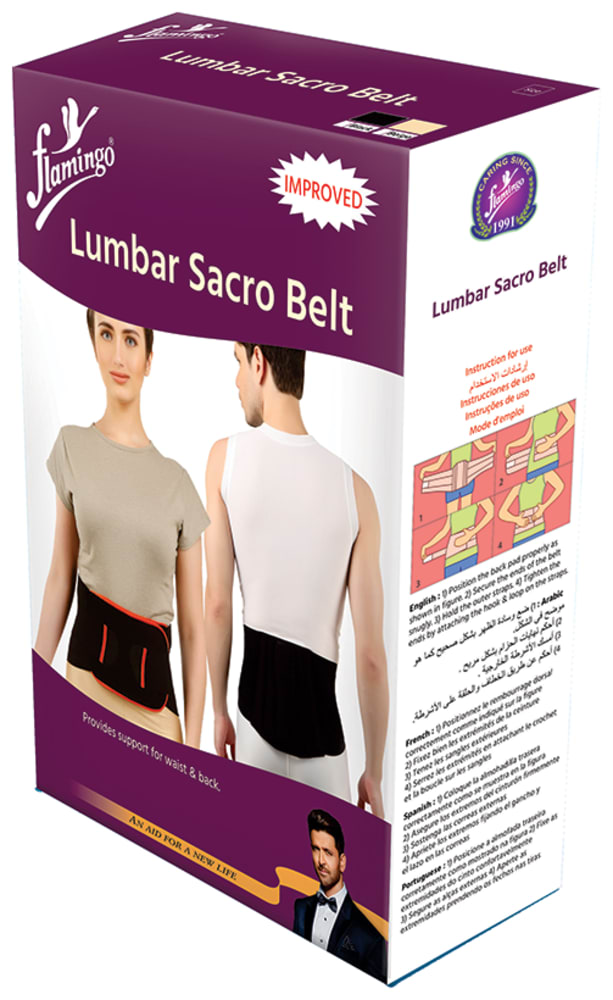 Flamingo Lumbar Sacro Belt | For Pain Relief | Supports Waist & Back