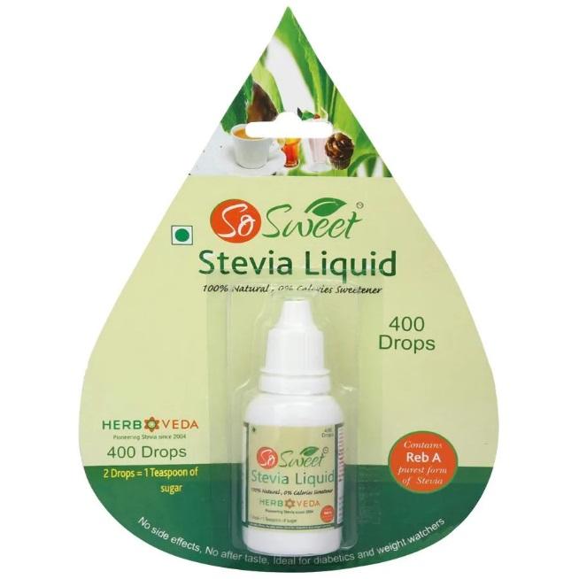 So Sweet Stevia Natural Sweetener for Diabetics | Zero Calorie | Liquid Drop