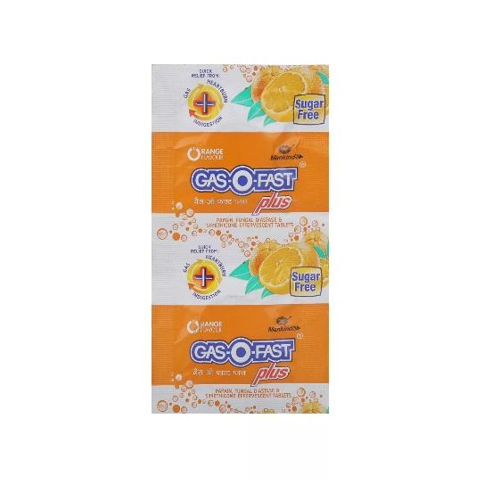 Gas-O-Fast Plus Tablet | Sugar-Free | Flavour Orange