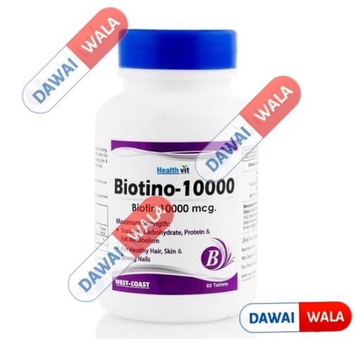 HealthVit Biotino 10000mcg | For Hair, Nails & Skin Health | Tablet