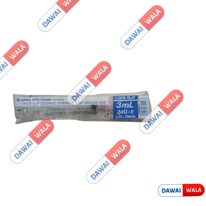 Nipro Syringe With Needle (24G X 1)-3ml