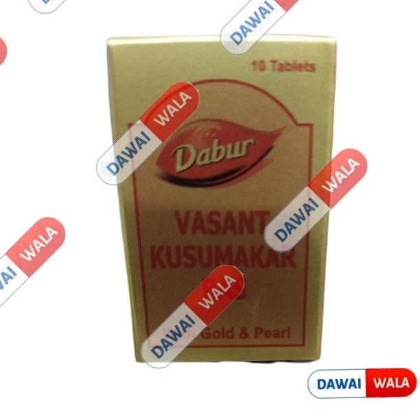 Dabur Vasant Kusumakar Ras with Gold & Pearl Tablet | For General Weakness, Heart Health, Immunity & Antioxidant Support
