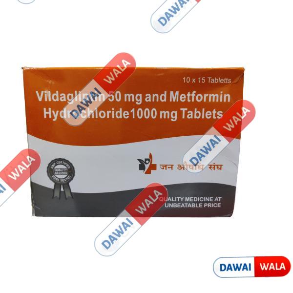 Vildagliptin (50mg) & Metformin Hydrochloride (1000mg) Tablet