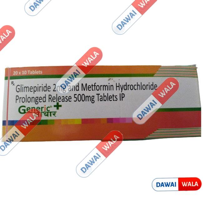 Glimepiride (2mg) & Metformin Hydrochloride (500mg) Tablet PR
