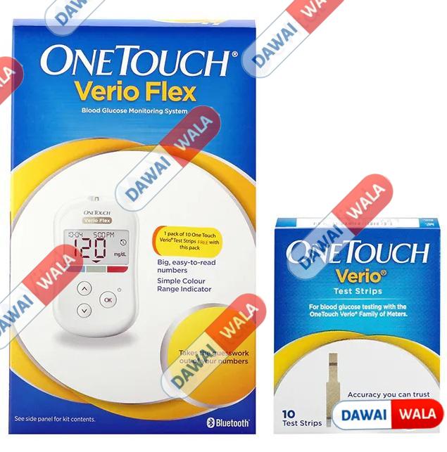 OneTouch Verio Flex Glucometer (Box of 10 Test strips Free) | Blood Glucose Monitors