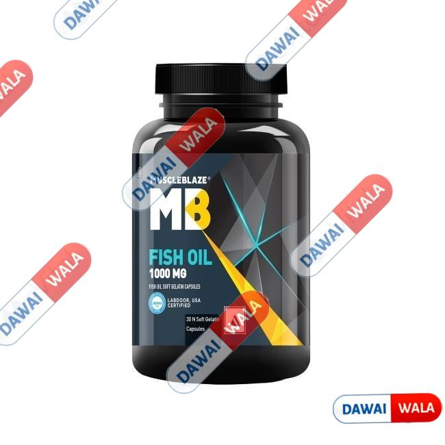 MuscleBlaze Fish Oil 1000mg | For Heart, Brain, Joint, Eyes & Immunity | Soft Gelatin Capsule
