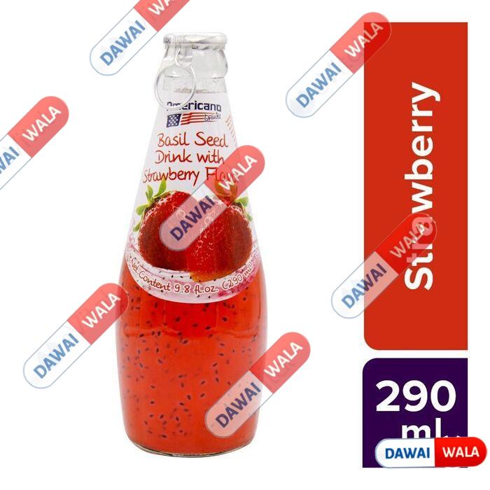 Americano Basil Seed Drink With Strawberry