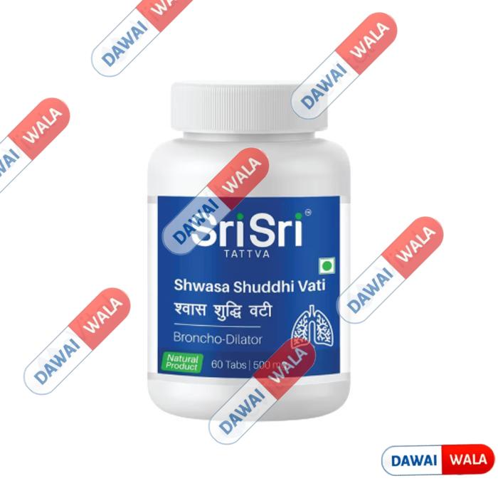 Sri Sri Tattva Shwasa Shuddhi Vati 500mg | Acts as a Bronchodilator | Supports Respiratory Health