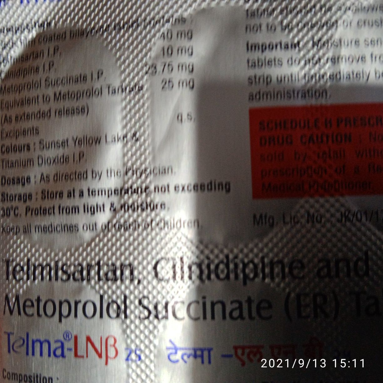 Telma-LNB 25 Tablet