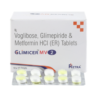 Glimicer MV 2mg/500mg/0.2mg Tablet ER