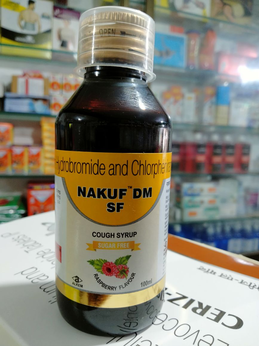 Nakuf DM SF Cough Syrup Raspberry Flavour