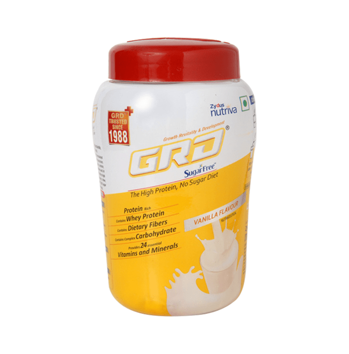 GRD Whey Protein with Fibres | Sugar Free | Flavour Powder Vanilla