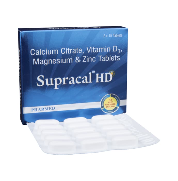 Supracal HD Tablet with Calcium, Vitamin D3, Magnesium & Zinc | For Bone & Teeth Health